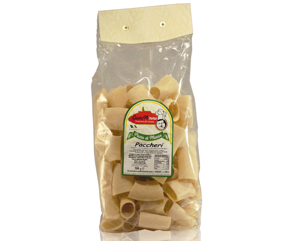 PACCHERI  Pasta fresca secca prodotta a Matera  confezione da 1/2 Kg