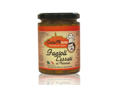 FAGIOLI LESSATI AL NATURALE  Fagioli, sale, prodotto locale  barattolo da 314 ml
