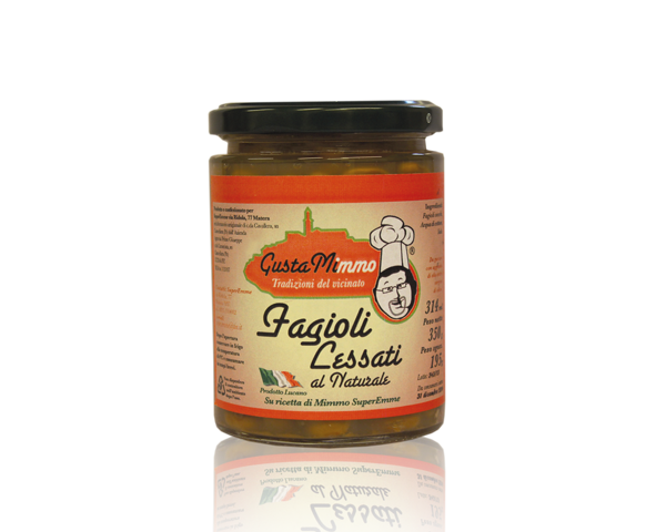 FAGIOLI LESSATI AL NATURALE  Fagioli, sale, prodotto locale  barattolo da 314 ml