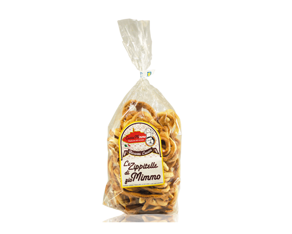 LE ZIPPITELLE DI ZIO MIMMO CON SEME DI FINOCCHIO  Taralli prodotto locale  confezione da 400 gr