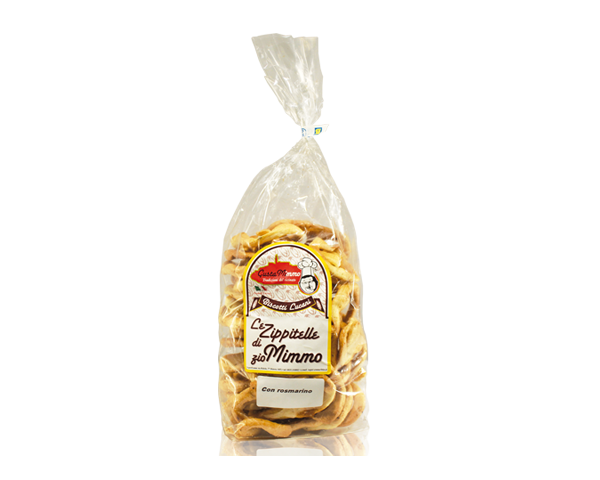 LE ZIPPITELLE DI ZIO MIMMO AL ROSMARINO  Taralli prodotto locale  confezione da 400 gr