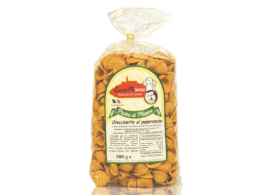 ORECCHIETTE AL PEPERONCINO  Pasta fresca secca prodotta a Matera  confezione da 1/2 Kg