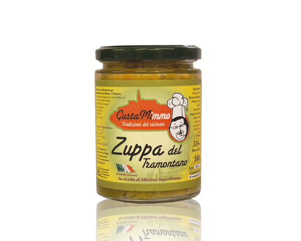 ZUPPA DEL TRAMONTANO  Cavolo verza, patate, carote, cipolle, grano duro, sale, salvia, prodotto locale  barattolo da 314 ml